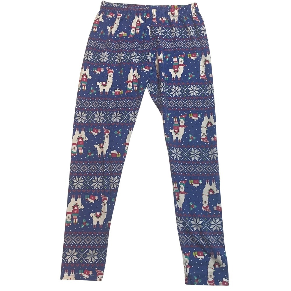 No Boundaries‎ Llama Christmas Holiday Leggings  L/G (11-13) Blue